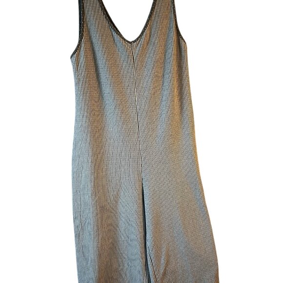 SIMPLE Suzanne Betro Jumpsuit with stripes size 3X blue and white - Picture 2 of 4
